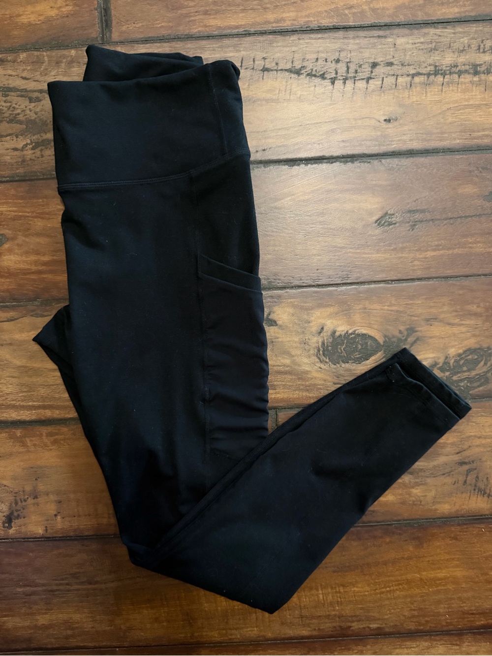 Fabletics Power Hold Black High-Waist Leggings with Side Pocket